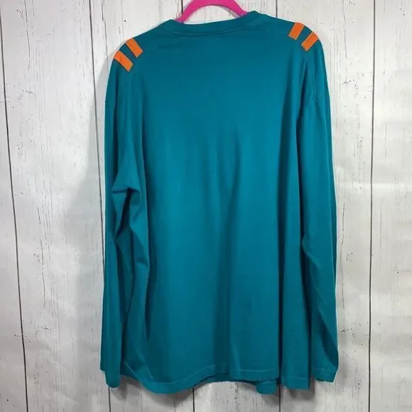 Miami Dolphins NFL Team Apparel Long Sleeve Shirt 2XL Teal Orange Football Fan - Picture 12 of 13